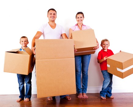 Packed household items ready for a London relocation