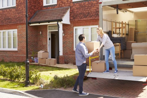 Local removals team managing loading on a London street