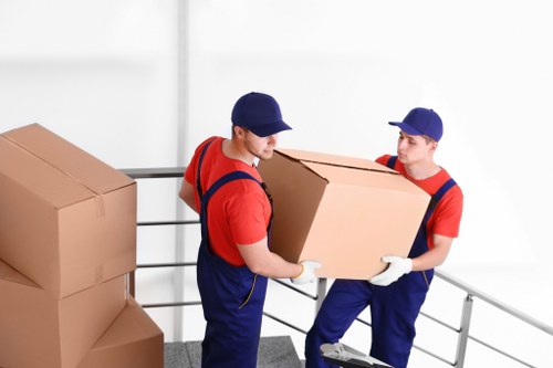Packed moving boxes ready for collection by a local removal company