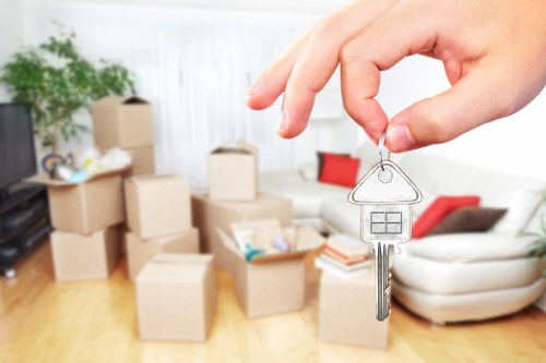 Final boxes placed in a London property after moving