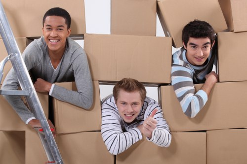 Moving team preparing a van for a London property move