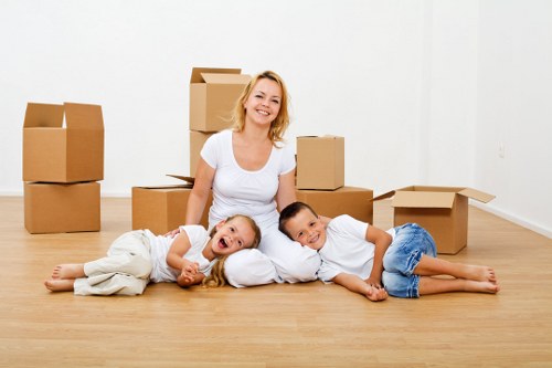 Professional man and van team handling a city relocation in London