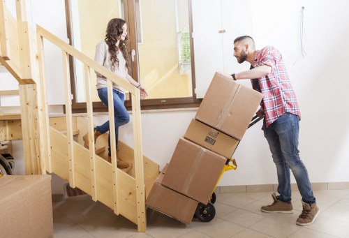 Professional removal service organizing household belongings