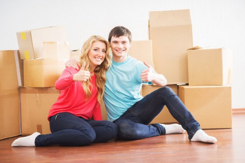 Local man and van team handling an office or small business relocation