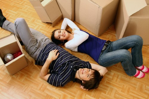 Furniture and boxes prepared for man and van service
