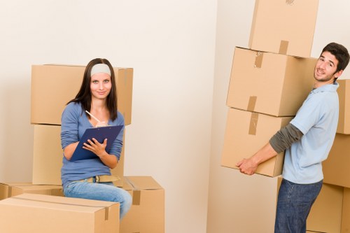 Preparing boxes and furniture for a man with van move in London